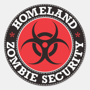 Homeland Zombie Security - Rood B Ronde Sticker