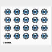 Homeland Zombie Security Skull - Blauw Ronde Sticker (Vel)