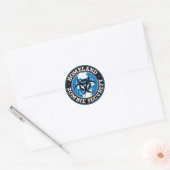 Homeland Zombie Security Skull - Blauw Ronde Sticker (Envelop)
