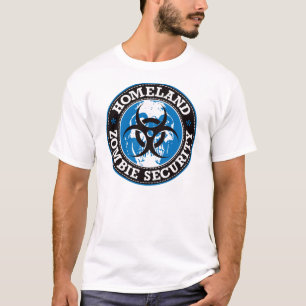 Homeland Zombie Security Skull - Blauw T-shirt