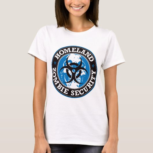 Homeland Zombie Security Skull - Blauw T-shirt (Voorkant)