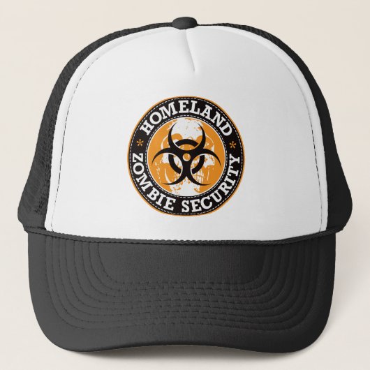Homeland Zombie Security Skull - Oranje Trucker Pet (Voorkant)