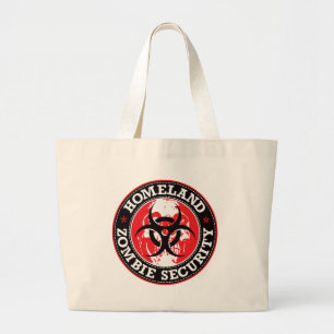 Homeland Zombie Security Skull - Rood Grote Tote Bag