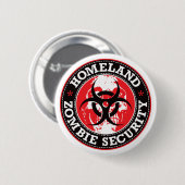 Homeland Zombie Security Skull - Rood Ronde Button 5,7 Cm (Voorkant /achterkant)
