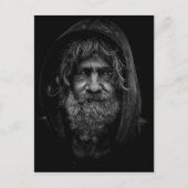 Homeless en Helpless Man in zwart-wit Briefkaart (Voorkant)