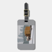 Homeless Man Holding Help Sign Urban Poverty Bagagelabel (Voorkant verticaal)