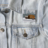 Homeless Man Holding Help Sign Urban Poverty Vierkante Button 5,1 Cm (In situ)