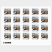 Homeless Man Square Sticker (Vel)