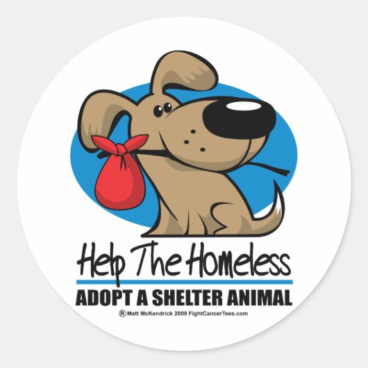 Homeless Pet Ronde Sticker (Voorkant)