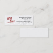 Homeless Youth Coalition, Glens Herfsten, New York Mini Visitekaartje (Voorkant / Achterkant)