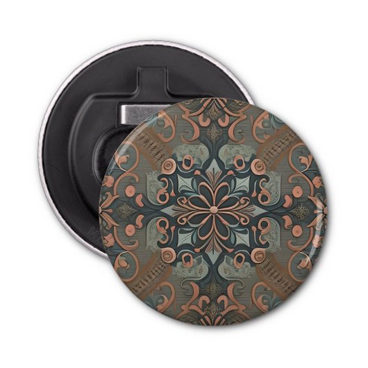 Homely cottage pattern button flesopener (Voorkant)