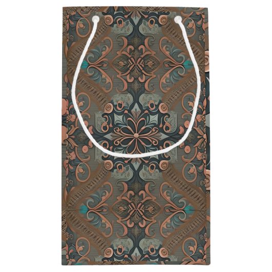 Homely cottage pattern klein cadeauzakje (Achterkant)