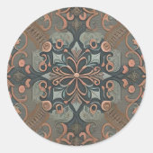 Homely cottage pattern ronde sticker (Voorkant)