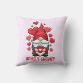 Homely homey red hearts gnome design kussen (Achterkant)