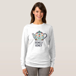 Homely huiselijke theepot ontwerp t-shirt