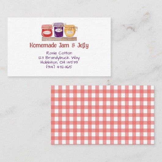 Homemad Jam & Jelly Visitekaartje (Voorkant / Achterkant)