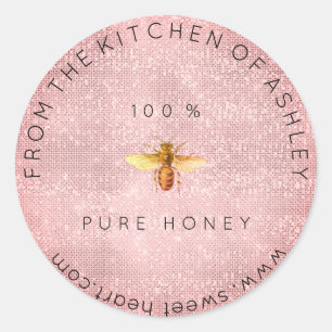 Homemade 100 % honing uit de keukenroze met de han ronde sticker