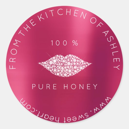 Homemade 100 % honing uit glazen witte glazen meta ronde sticker (Voorkant)