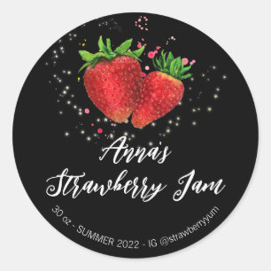 *~* Homemade aardbei AP30 Jam Jelly PReserves Ronde Sticker
