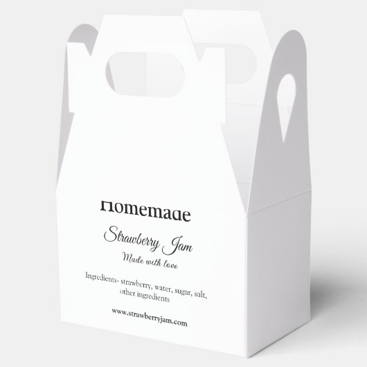 Homemade aardbei jam gemaakt met liefde voeg tekst bedankdoosjes (Geopend)