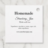 Homemade aardbei jam gemaakt met liefde voeg tekst bedankjes labels (Achterkant)