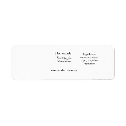 Homemade aardbei jam gemaakt met liefde voeg tekst etiket (Voorkant)