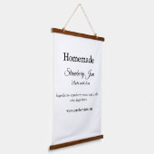 Homemade aardbei jam gemaakt met liefde voeg tekst hangend wandkleed (Gebogen)