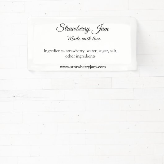 Homemade aardbei jam gemaakt met liefde voeg tekst spandoek (Insitu)