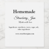 Homemade aardbei jam gemaakt met liefde voeg tekst wijn etiket (Enkel label)