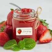 Homemade aardbeienjam gepersonaliseerd etiket