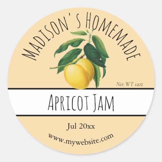 Homemade Abriot Jam Labels (Voorkant)