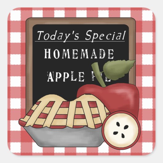 Homemade appeltaart speelsticker vierkante sticker (Voorkant)