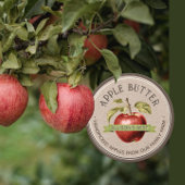 HOMEMADE APPLE BOTER Grunge Font Kraft en Bruin Ronde Sticker