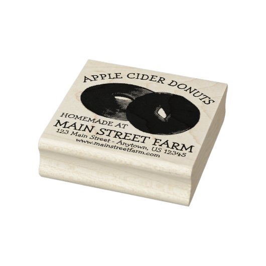 Homemade Apple Cider Donuts Doughnuts Boerderij, v Rubberstempel (Stempel)