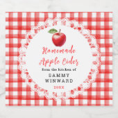 Homemade Apple Cider Label Likeurfles Etiket (Enkel label)