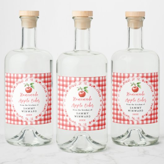 Homemade Apple Cider Label Likeurfles Etiket (Flessen)
