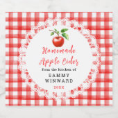 Homemade Apple Cider Label Likeurfles Etiket (Enkel label)