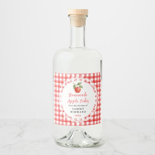 Homemade Apple Cider Label Likeurfles Etiket (Voorkant)