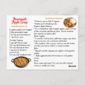 Homemade Apple Crisp Recipe Card Briefkaart (Achterkant)
