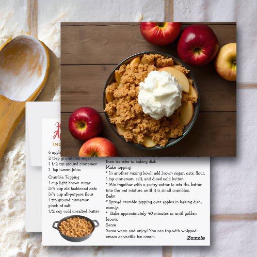 Homemade Apple Crisp Recipe Card Briefkaart