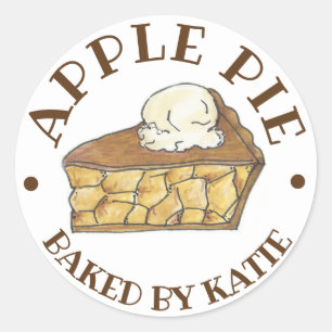 Homemade Apple Pie, gebrand door Made with Love Ronde Sticker