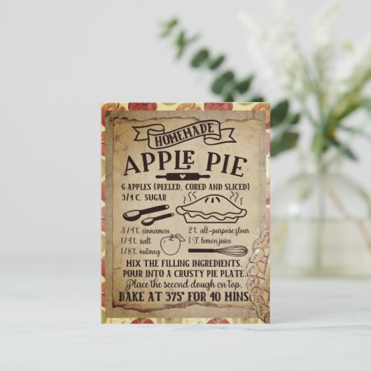 Homemade Apple Pie Recipe| Briefkaart (Staand voorkant)