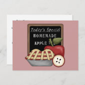 Homemade Apple Pie Recipe Card Briefkaart (Voorkant / Achterkant)