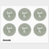 Homemade Apple Pie Sage Green Ronde Sticker (Vel)