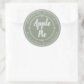 Homemade Apple Pie Sage Green Ronde Sticker (Tas)