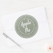 Homemade Apple Pie Sage Green Ronde Sticker (Envelop)