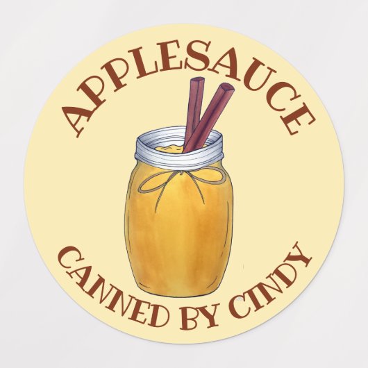 Homemade Applesauce Jar Canning Food Apple Sauce Labels (Design 2)