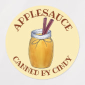 Homemade Applesauce Jar Canning Food Apple Sauce Labels (Design 1)