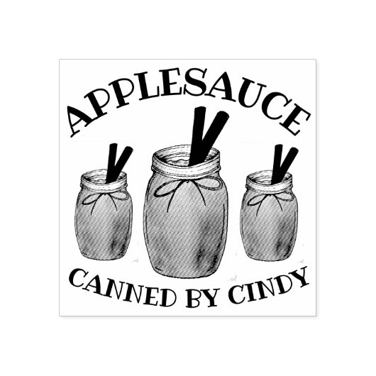 Homemade Applesauce Jar Canning Food Apple Sauce Rubberstempel (Afrduk)