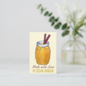 Homemade Applesauce Jar Canning Food Apple Sauce Visitekaartje (Staand voorkant)